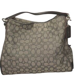 Vintage Coach Monogram Shoulder Bag Black and Grey Y2K Boho Hippie Coastalgirl